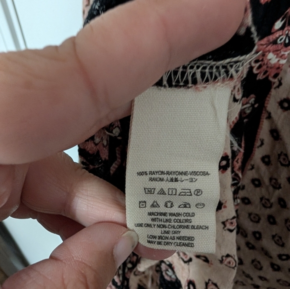 Free People Size Medium Changing Times Printed Tunic, Long Sleeve Boho Blouse - Picture 6 of 13